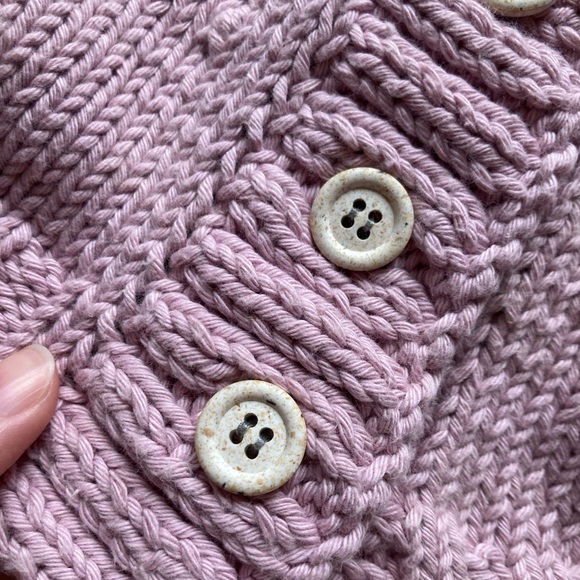 Handmade Bobble Sweater Sz M EUC 100% Cotton Dusty Pink - Picture 4 of 10